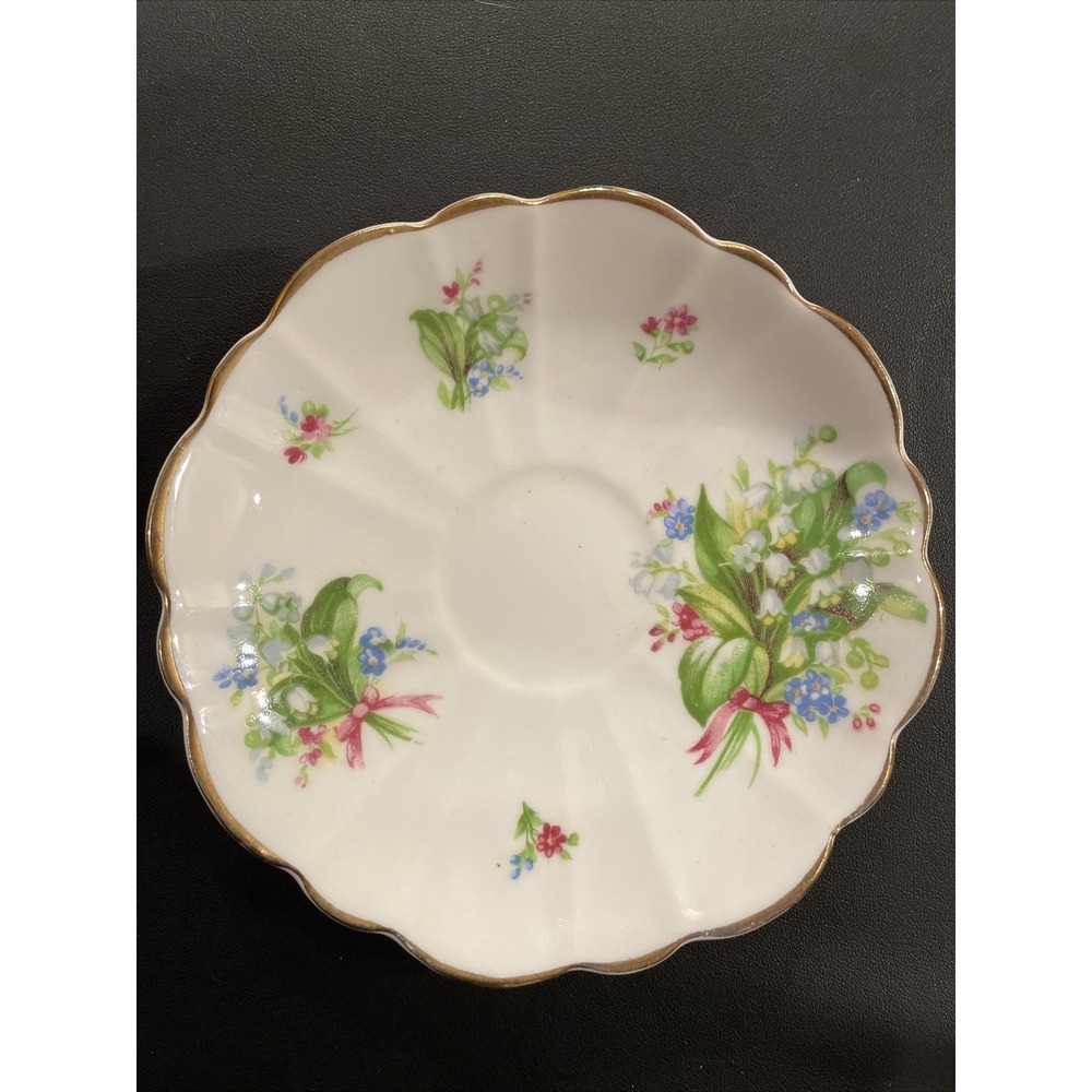 Victoria C & E Bone China Saucer. Lily Of The Valley.